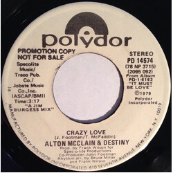 Alton McClain & Destiny Crazy Love USED VINYL 7INCH 45 RPM PROMO STEREO