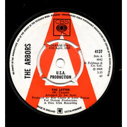 The Arbors The Letter USED VINYL 7INCH 45 RPM SINGLE PROMO