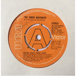 Swiss Movement Bring Back Your Love USED VINYL 7INCH 45 RPM SINGLE PROMO STEREO