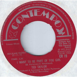 Ted Taylor I Want To Be Part Of You Girl USED VINYL 7INCH 45 RPM SINGLE PROMO