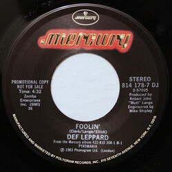 Def Leppard Foolin' USED VINYL 7INCH 45 RPM PROMO