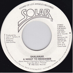 Shalamar A Night To Remember USED VINYL 7INCH 45 RPM PROMO STEREO MONO