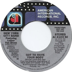 New York City Band (2) / Luther Vandross Got To Have Your Body USED VINYL 7INCH 45 RPM PROMO