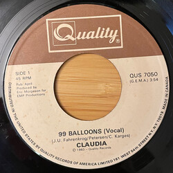 Claudia (62) 99 Balloons USED VINYL 7INCH 45 RPM SINGLE