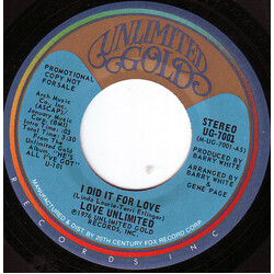 Love Unlimited I Did It For Love USED VINYL 7INCH 45 RPM PROMO STEREO MONO