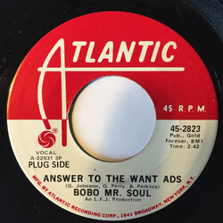 Bobo Mr. Soul Answer To The Want Ads / H.L.I.C. USED VINYL 7INCH PROMO