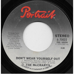 The McCrarys Don't Wear Yourself Out USED VINYL 7INCH 45 RPM