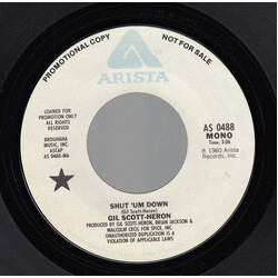 Gil Scott-Heron Shut 'Um Down USED VINYL 7INCH 45 RPM PROMO STYRENE STEREO MONO