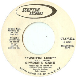 Spyder's Gang Waitin Line USED VINYL 7INCH 45 RPM SINGLE PROMO STYRENE