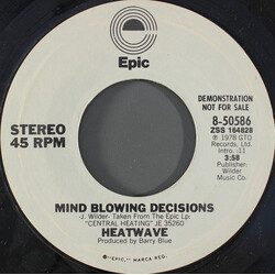 Heatwave Mind Blowing Decisions USED VINYL 7INCH 45 RPM PROMO
