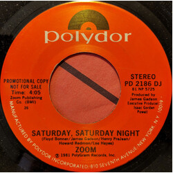 Zoom (14) Saturday, Saturday Night USED VINYL 7INCH 45 RPM SINGLE PROMO STEREO