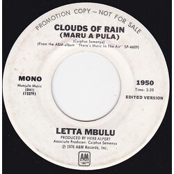 Letta Mbulu Clouds Of Rain (Maru A Pula) USED VINYL 7INCH 45 RPM SINGLE PROMO