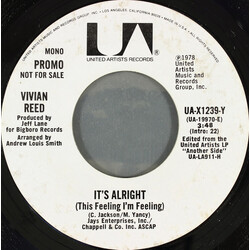 Vivian Reed It's Alright (This Feeling I'm Feeling) USED VINYL 7INCH 45 RPM PROMO STYRENE STEREO MONO