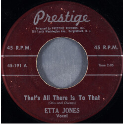 Etta Jones That's All There Is To That / Canadian Sunset USED VINYL 7INCH 45 RPM SINGLE MONO