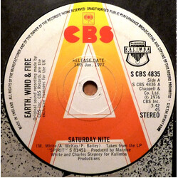 Earth, Wind & Fire Saturday Nite USED VINYL 7INCH 45 RPM SINGLE PROMO