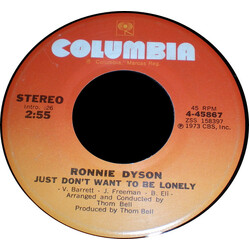 Ronnie Dyson Just Don't Want To Be Lonely / Point Of No Return USED VINYL 7INCH 45 RPM SINGLE STEREO