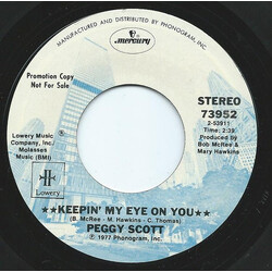 Peggy Scott Keepin' My Eye On You / Killing My Heart Again USED VINYL 7INCH 45 RPM SINGLE PROMO