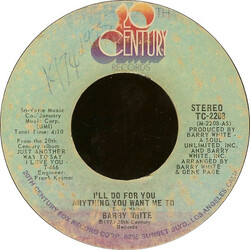 Barry White I'll Do For You Anything You Want Me To USED VINYL 7INCH 45 RPM