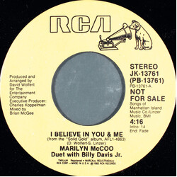 Marilyn McCoo & Billy Davis Jr. I Believe In You & Me USED VINYL 7INCH 45 RPM SINGLE PROMO