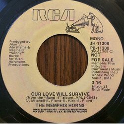 The Memphis Horns Our Love Will Survive USED VINYL 7INCH 45 RPM STEREO MONO PROMO SINGLE