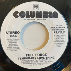 Full Force Temporary Love Thing USED VINYL 7INCH 45 RPM PROMO STYRENE STEREO