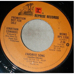 Jonathan Edwards (2) Favorite Song USED VINYL 7INCH 45 RPM PROMO STEREO MONO