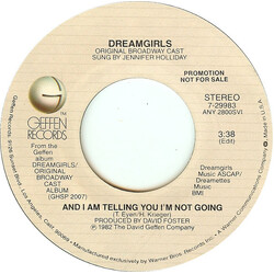 Jennifer Holliday And I Am  Telling You I'm Not Going USED VINYL 7INCH 45 RPM SINGLE PROMO