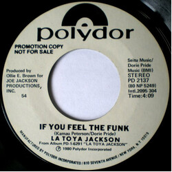 La Toya Jackson If You Feel The Funk USED VINYL 7INCH SINGLE PROMO
