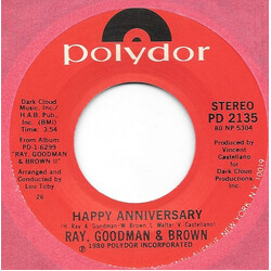 Ray, Goodman & Brown Happy Anniversary USED VINYL 7INCH 45 RPM SINGLE STEREO