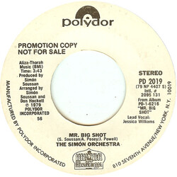 The Simon Orchestra Mr. Big Shot USED VINYL 7INCH 45 RPM PROMO