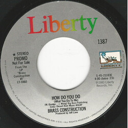 Brass Construction How Do You Do (What You Do To Me) USED VINYL 7INCH 45 RPM SINGLE PROMO