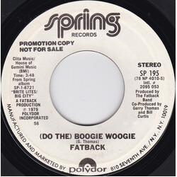 The Fatback Band (Do The) Boogie Woogie USED VINYL 7INCH 45 RPM SINGLE PROMO