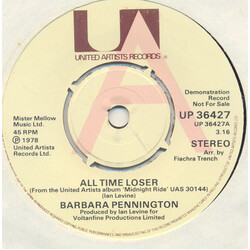 Barbara Pennington All Time Loser USED VINYL 7INCH 45 RPM SINGLE PROMO
