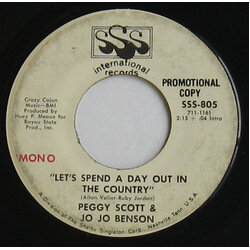 Peggy Scott & Jo Jo Benson Let's Spend A Day Out In The Country USED VINYL 7INCH SINGLE PROMO