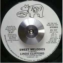 Linda Clifford Sweet Melodies USED VINYL 7INCH 45 RPM SINGLE PROMO STEREO MONO