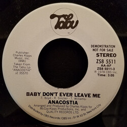 Anacostia Baby Don't Ever Leave Me USED VINYL 7INCH 45 RPM PROMO STEREO MONO