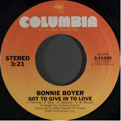 Bonnie Boyer Got To Give In To Love Vinyl 7" USED