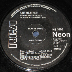 Fair Weather Lay It On Me USED VINYL 7INCH 45 RPM SINGLE