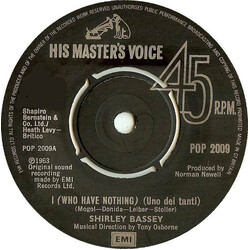 Shirley Bassey I (Who Have Nothing) USED VINYL 45 RPM 7INCH REISSUE