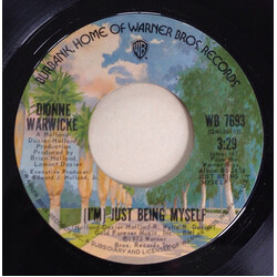 Dionne Warwick (I'm) Just Being Myself USED VINYL 7INCH 45 RPM SINGLE