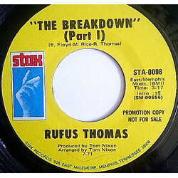 Rufus Thomas The Breakdown USED VINYL 7INCH 45 RPM PROMO