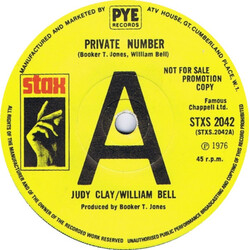 Judy Clay / William Bell Private Number USED VINYL 7INCH 45 RPM SINGLE PROMO