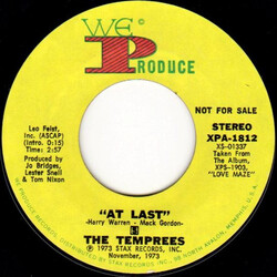 The Temprees At Last USED VINYL 7INCH PROMO STEREO MONO