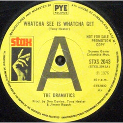The Dramatics Watcha See Is Watcha Get USED VINYL 7INCH PROMO