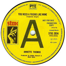 Annette May Thomas You Need A Friend Like Mine / What Good Is A Song USED VINYL 7INCH 45 RPM SINGLE PROMO