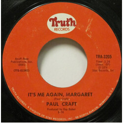 Paul Craft It's Me Again, Margaret / For Linda (Child In The Cradle) USED VINYL 7INCH 45 RPM STYRENE