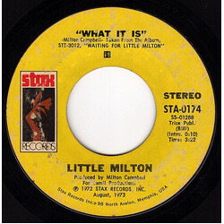Little Milton What It Is USED VINYL 7INCH 45 RPM SINGLE STEREO
