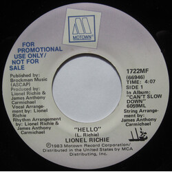 Lionel Richie Hello USED VINYL 7INCH 45 RPM SINGLE PROMO