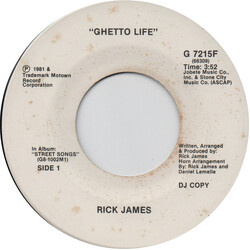 Rick James Ghetto Life USED VINYL 7INCH 45 RPM SINGLE PROMO