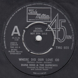 The Supremes Where Did Our Love Go USED VINYL 7INCH 45 RPM SINGLE PROMO